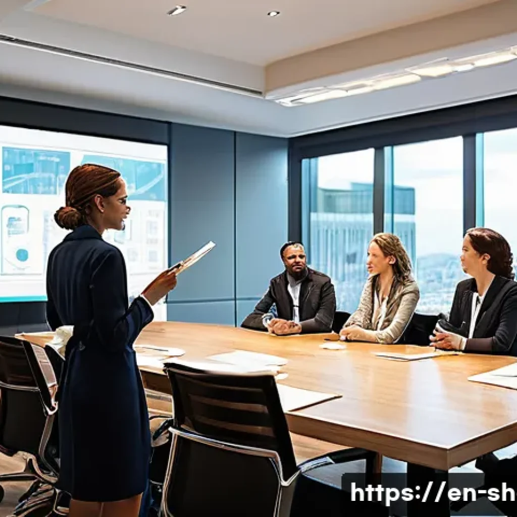 공연기획사와 협력업체 간 커뮤니케이션 - **Prompt:** A diverse group of six event professionals, including a lead event planner (mid-30s fema...